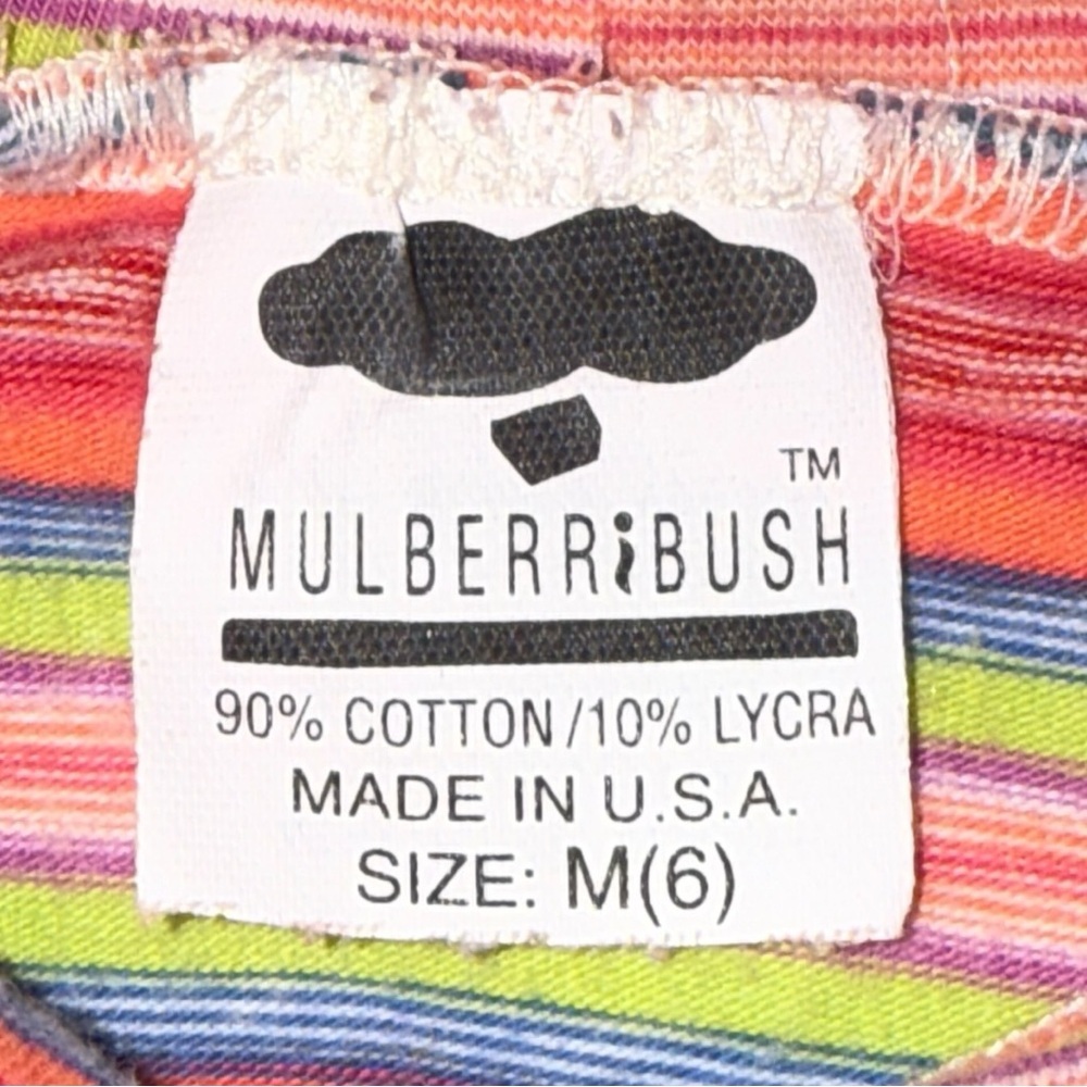 Vintage Mulberribush Girls Rainbow Stripe Turtleneck Top Size 6 USA Made - Picture 6 of 7